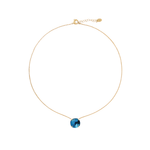 Jaipur Color 18K Yellow Gold London Blue Topaz Pendant Necklace, 16.5-18"