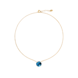 Jaipur Color 18K Yellow Gold London Blue Topaz Pendant Necklace, 16.5-18"