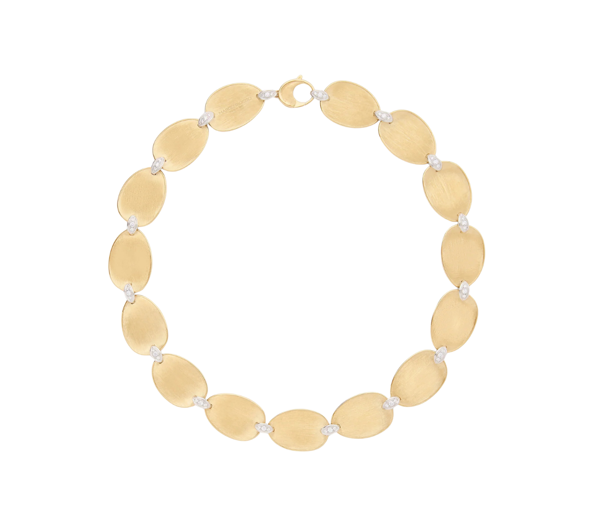 18K Yellow Gold Large Collar Necklace With Diamond Accents