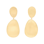 18K Yellow Gold Petal Earrings, 1.5"