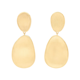 18K Yellow Gold Petal Earrings, 1.5"