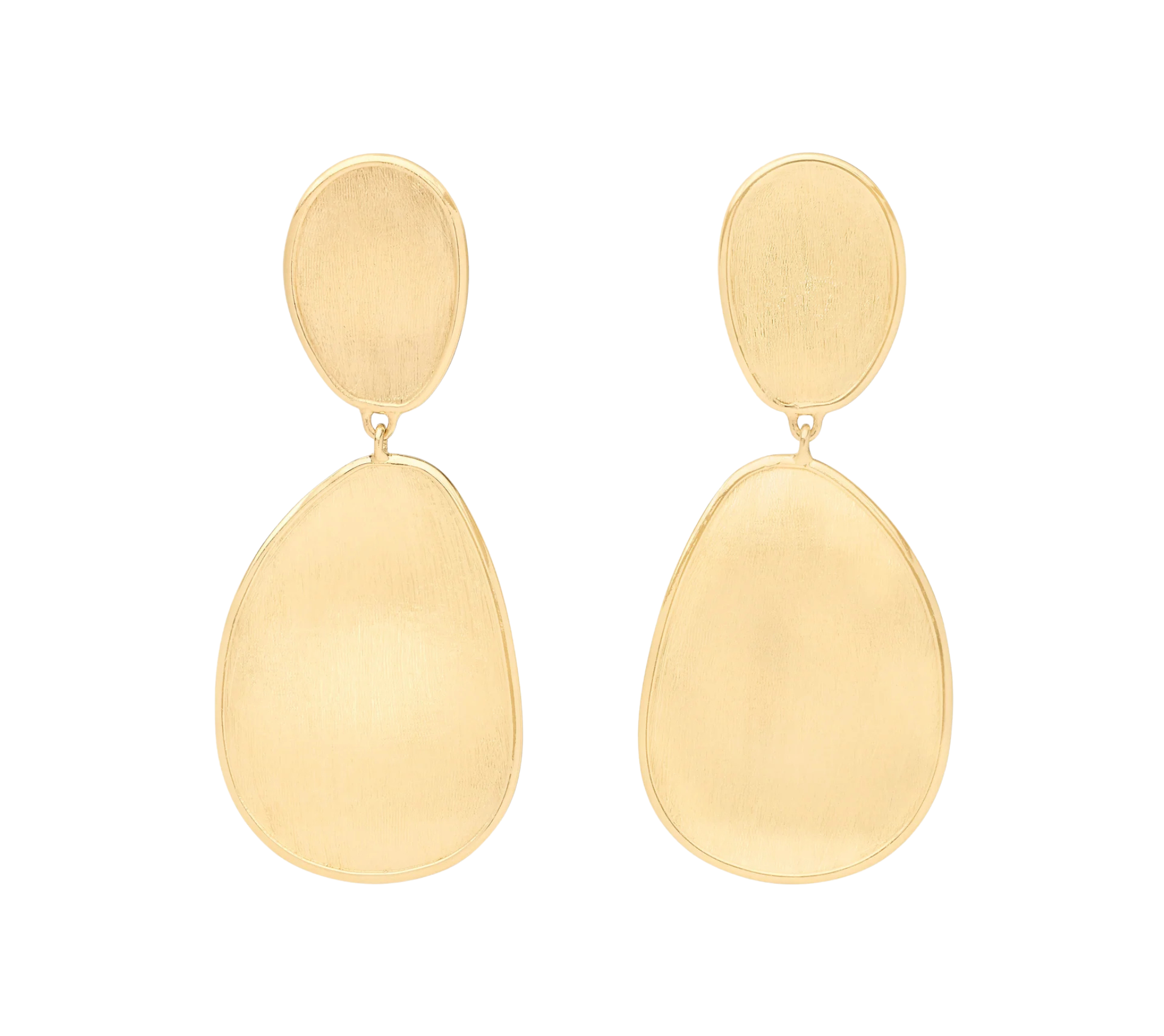 18K Yellow Gold Petal Earrings, 1.5"