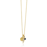 14K Yellow Gold Basketball & Lightning Bolt Diamond Charm Necklace