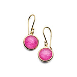 Mini Drop Earrings 18k gold in African ruby doublet