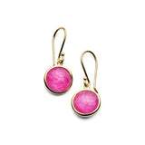 Mini Drop Earrings 18k gold in African ruby doublet