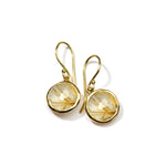 Mini Drop Earrings 18k gold in Golden rutilated quartz