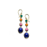 Small 4-Stone Linear Drop Earrings 18k gold in Festa