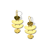 Classico 18K Yellow Gold Crinkle Organic Shape 4-Tier Dangle Earrings