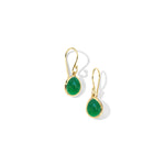 Teeny Teardrop Earrings 18k gold in Dyed green agate