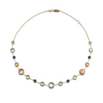 Lollitini Short Multi-Stone Necklace 18k gold in Salvia