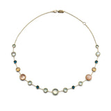 Lollitini Short Multi-Stone Necklace 18k gold in Salvia