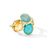 Small 3-Stone Cluster Ring 18k gold in Fronda