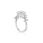 Diamond Pave Leaf Bypass Engagement Ring