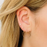 14K ITTY BITTY PAVÉ DIAMOND CROSS STUDS