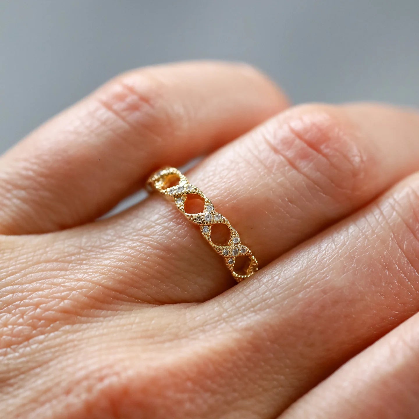 Lattice White Diamond Band
