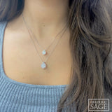 Small Round Firenze II Pink & White Diamond Cluster Pendant with Chain