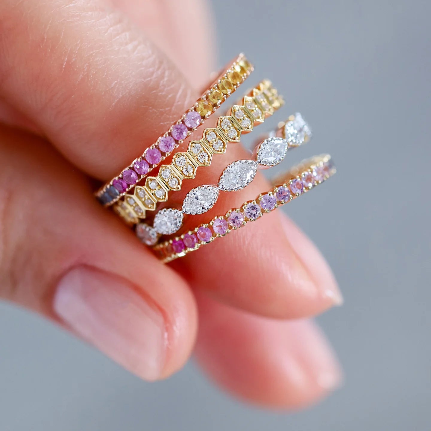 Abacus Small White Diamond Band