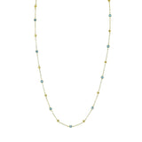Bezel Set Swiss Blue Topaz Chain with Gold Strie Cushions
