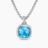 Albion® Pendant Sterling Silver with Blue Topaz and Diamonds