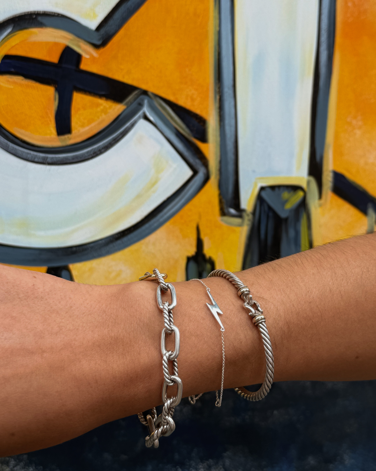 Sterling Silver Lightning Bolt Bracelet