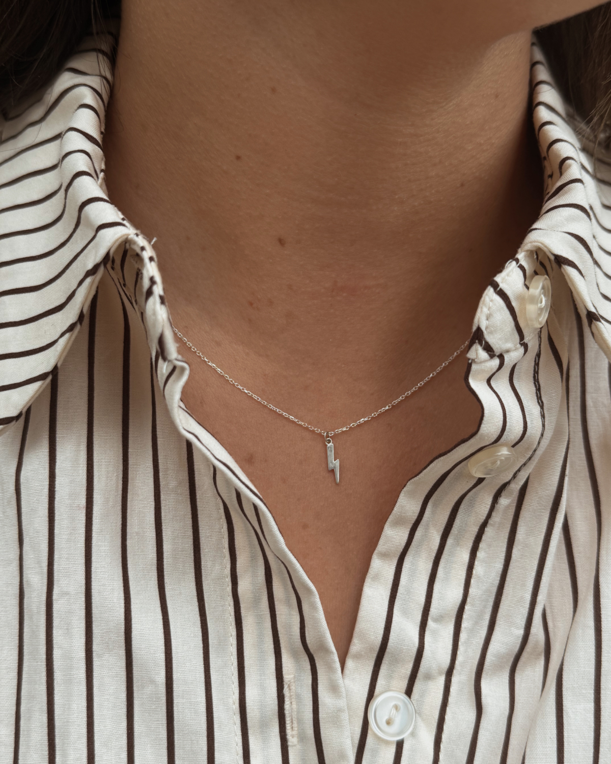 Sterling Silver Lightning Bolt Necklace