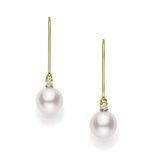 Akoya Pearl and Diamond Drop Earrings