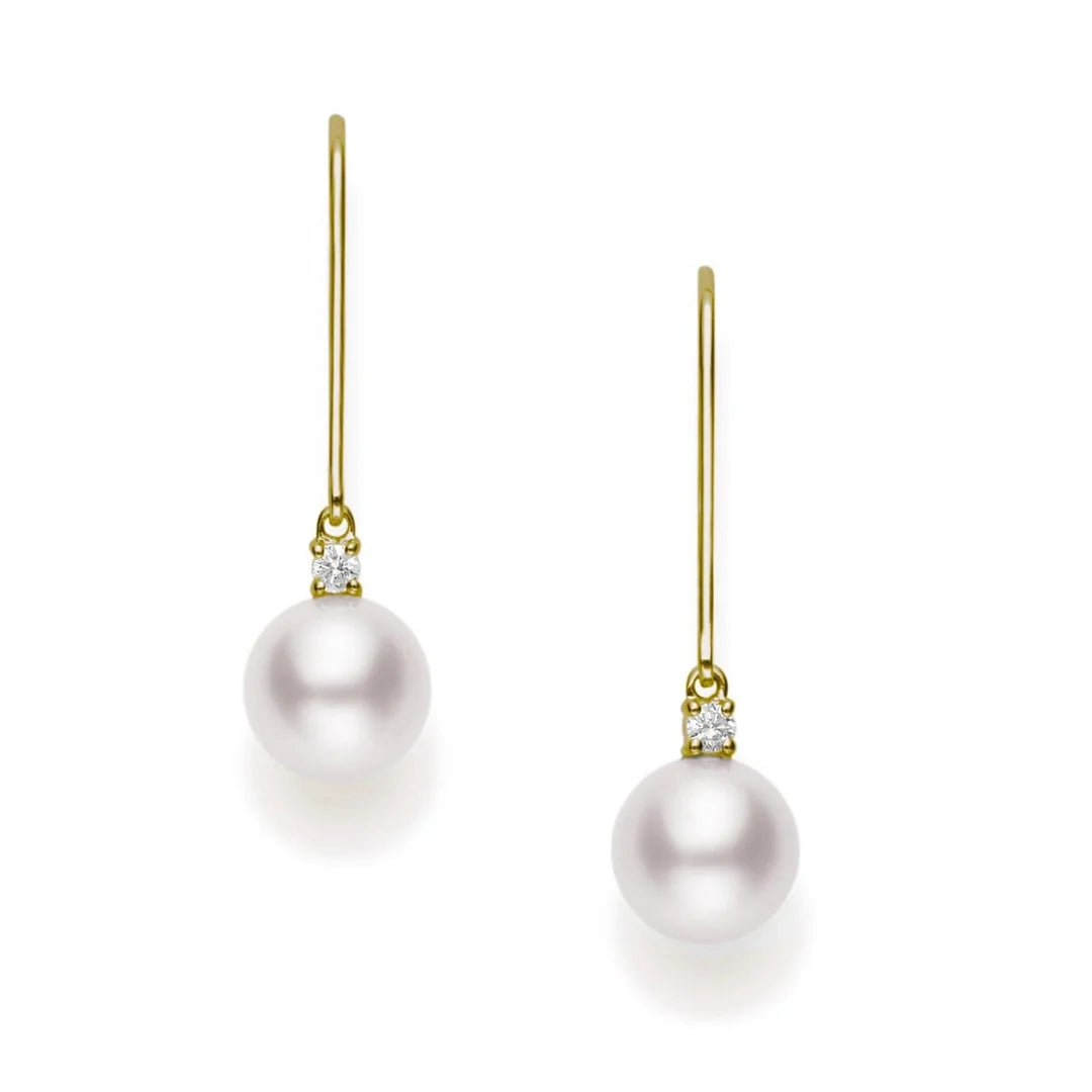 Akoya Pearl and Diamond Drop Earrings
