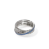 Sterling Silver Essential Blue Sapphire Crossover Ring