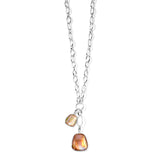 Polished Rock Candy Brown Shell Double Pendant Necklace