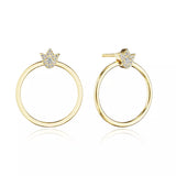 18K Yellow Gold Small Crest Circle Earring