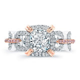Harry Kotlar Radiant Cut Diamond Ring with Diamond Halo