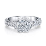 Harry Kotlar Emerald Cut Diamond Ring with Double Halo