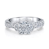 Harry Kotlar Emerald Cut Diamond Ring with Double Halo