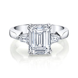 Harry Kotlar Emerald Cut Diamond Ring with Bullet Diamonds and Accent Diamonds