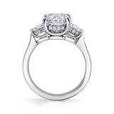 Harry Kotlar Emerald Cut Diamond Ring with Bullet Diamonds and Accent Diamonds