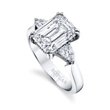 Harry Kotlar Emerald Cut Diamond Ring with Bullet Diamonds and Accent Diamonds