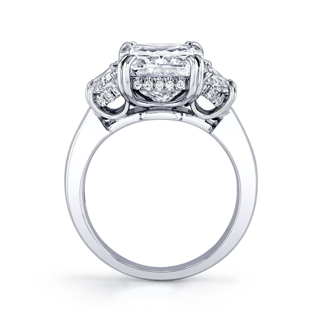 Platinum 3-Stone Cushion-Cut Diamond Ring