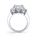 Platinum 3-Stone Cushion-Cut Diamond Ring