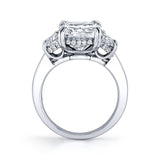 Platinum 3-Stone Cushion-Cut Diamond Ring