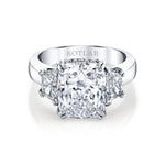 Platinum 3-Stone Cushion-Cut Diamond Ring