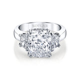 Platinum 3-Stone Cushion-Cut Diamond Ring