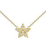 18K Yellow Gold Star Diamond Necklace
