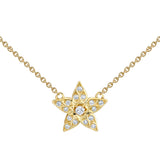 18K Yellow Gold Star Diamond Necklace