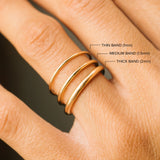 14k Gold Rounded Band Ring Size 3