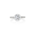 Scalloped Pave Under Halo Engagement Ring Semi Mount