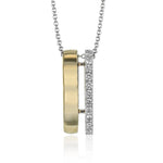 Diamond Two-Tone Pendant Necklace in 18K Gold