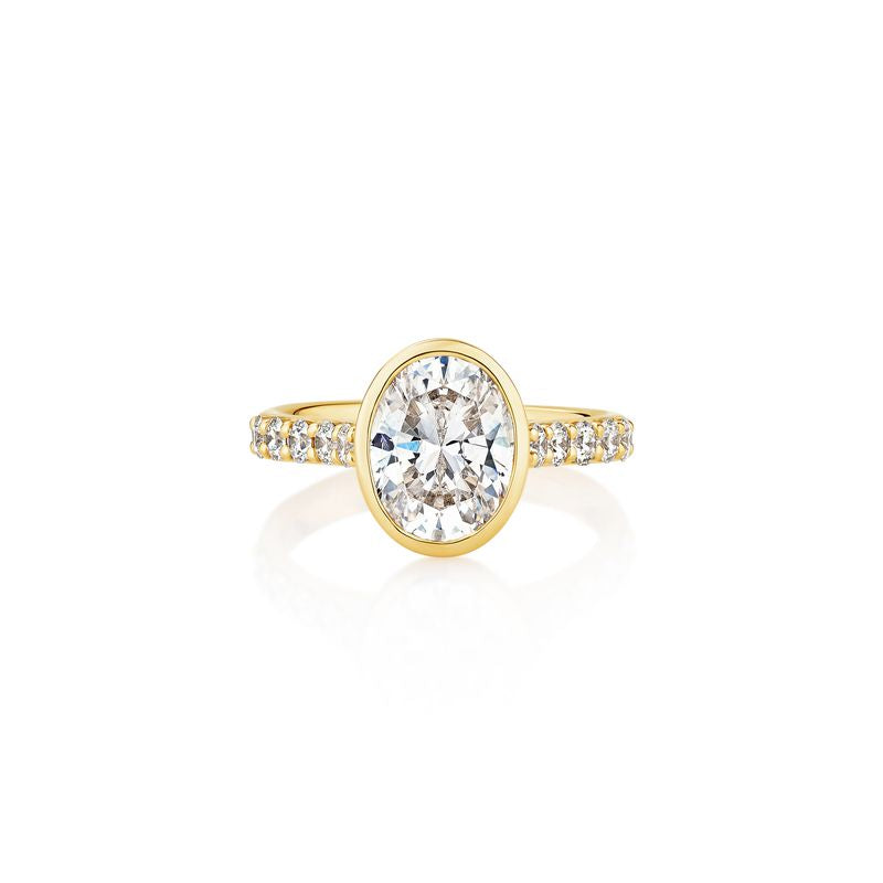 Bezel with Pave Sides Engagement Ring Semi Mount