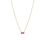 14K Ruby Baguette Necklace