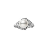 Akoya Cultured Pearl and Diamond Ring