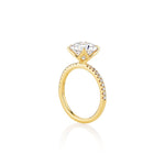 Solitaire Engagement Ring with Pave Band Semi Mount